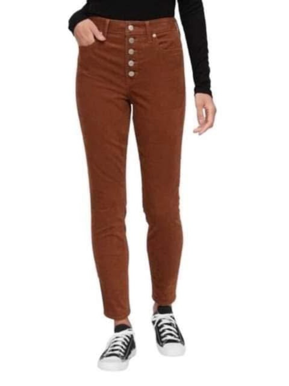 GAP High-Rise Skinny Corduroy Pants - Brown